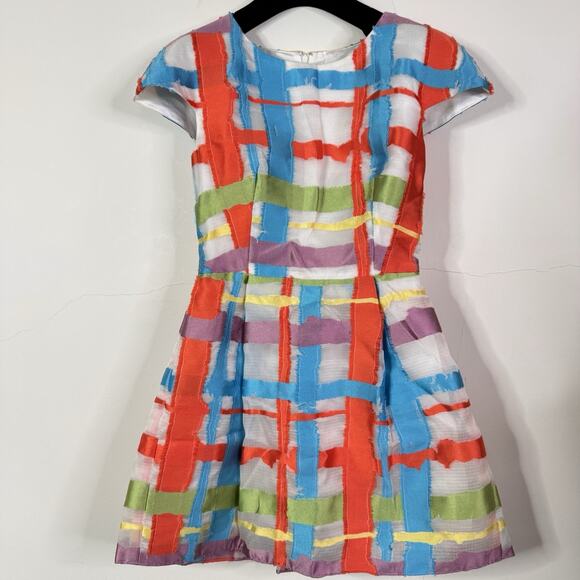 Andrew Gn Runway Dress SS15 Multicolor Abstract Print Silk Blend Mini 36 NWT - Picture 7 of 14